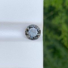 1.30 Carat Natural Loose Shimer Gray Spinel Round Cut Burmese Gemstone