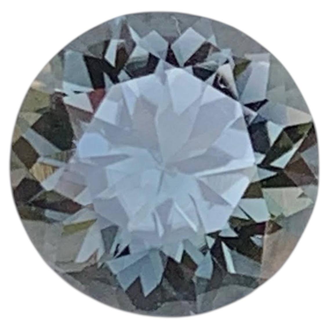 1.30 Carat Natural Loose Shimer Gray Spinel Round Cut Burmese Gemstone