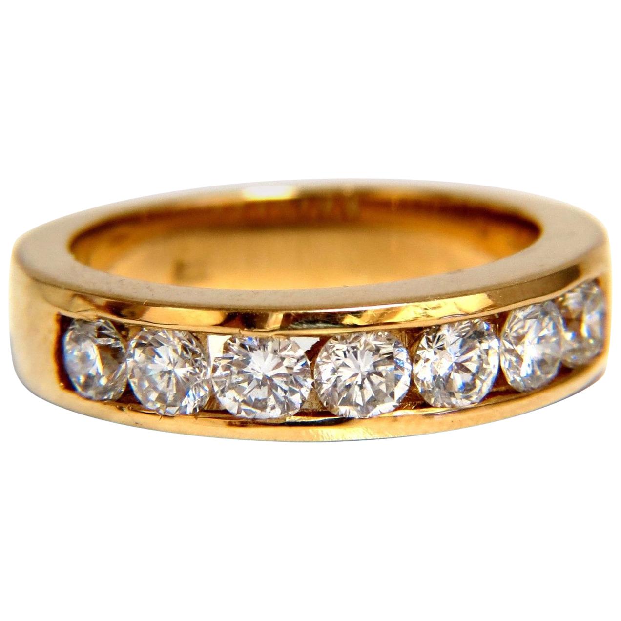 Anneau classique en or 14 carats avec diamants ronds naturels de 1,30 carat H/Vs