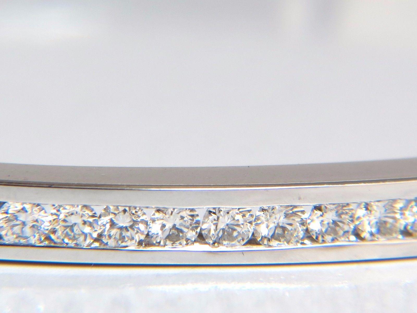 1,30 Karat natürliche runde Diamanten Armreif-Armband G/Vs Channel 14 Karat für Damen oder Herren im Angebot