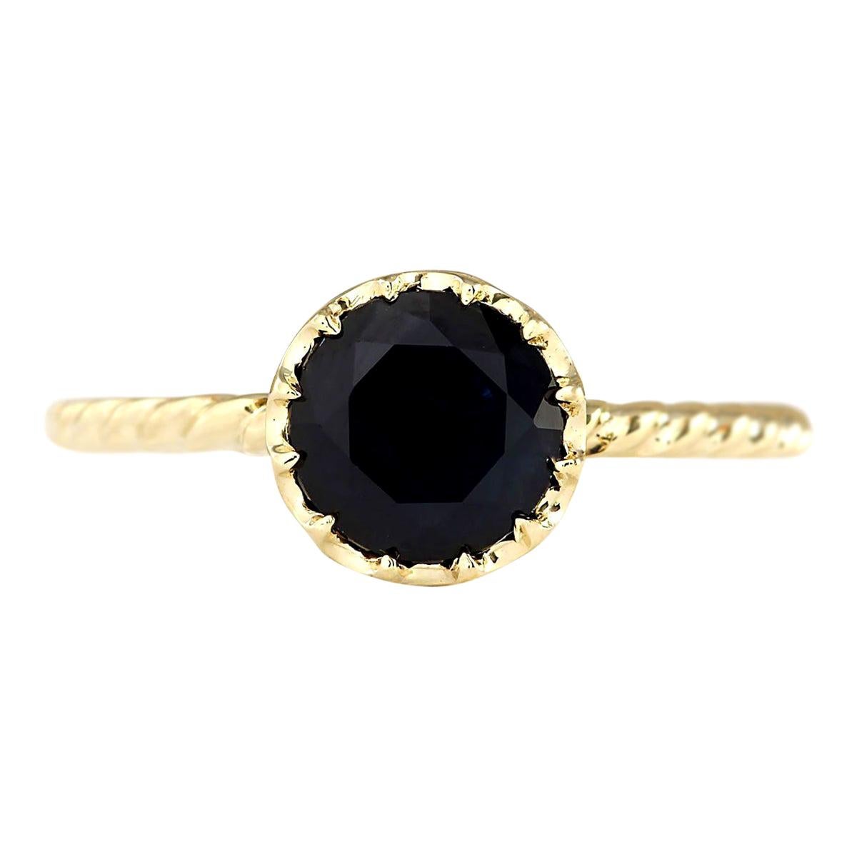 Natural Sapphire Ring In 14 Karat Yellow Gold  For Sale