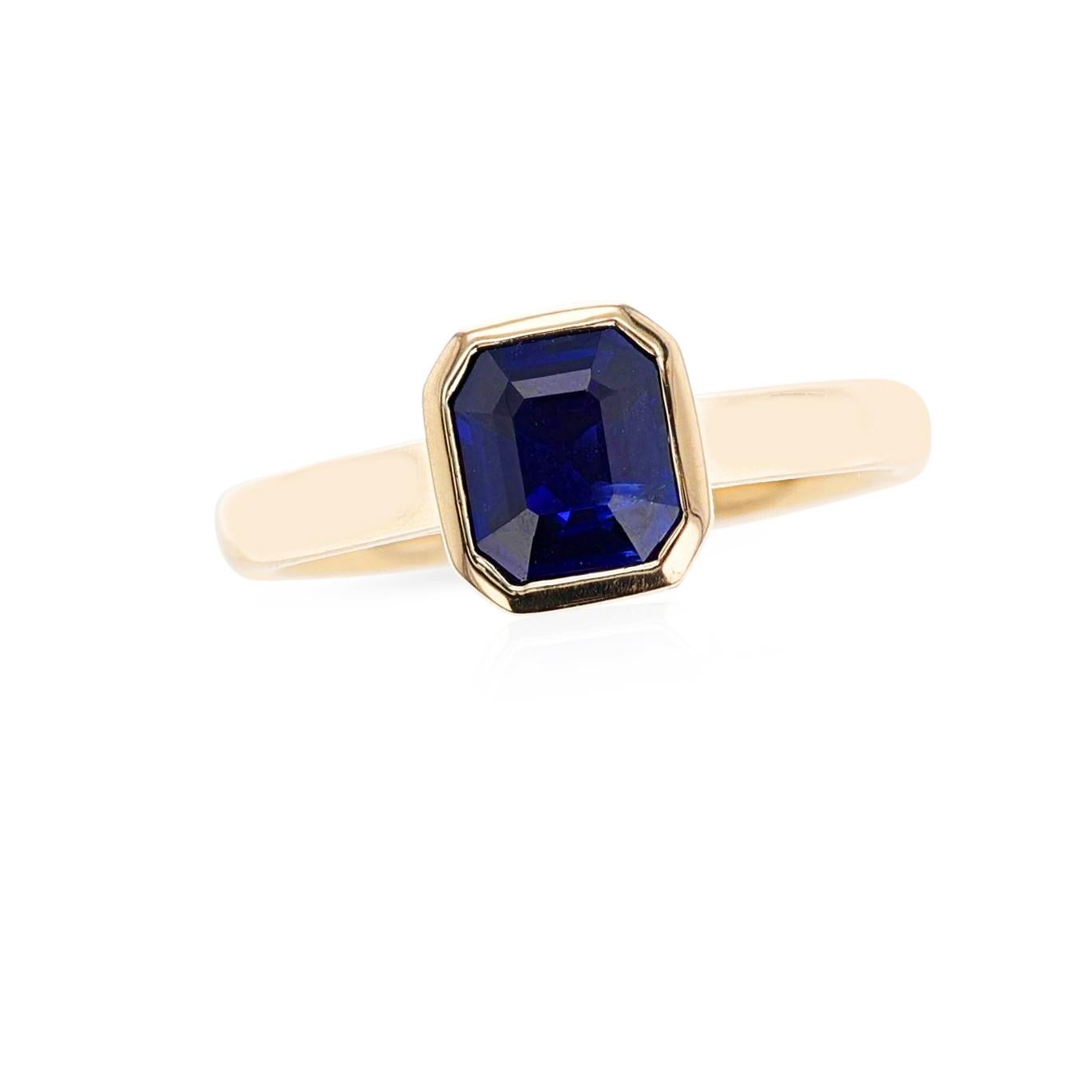 sapphire bezel set ring