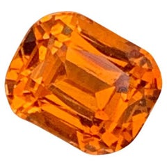 Antique 1.30 Carat Orange Fanta Spessartine Garnet Cushion Shape for Ring Jewelry