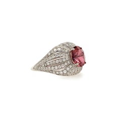 1.30 Carat Pink Tourmaline and Diamond Ring