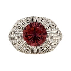 1.30 Carat Pink Tourmaline and Diamond Ring