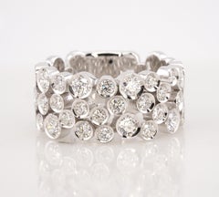 1.30 Carat Round Brilliant Cut G-H SI1-SI2 Diamond 14K White Gold Ring