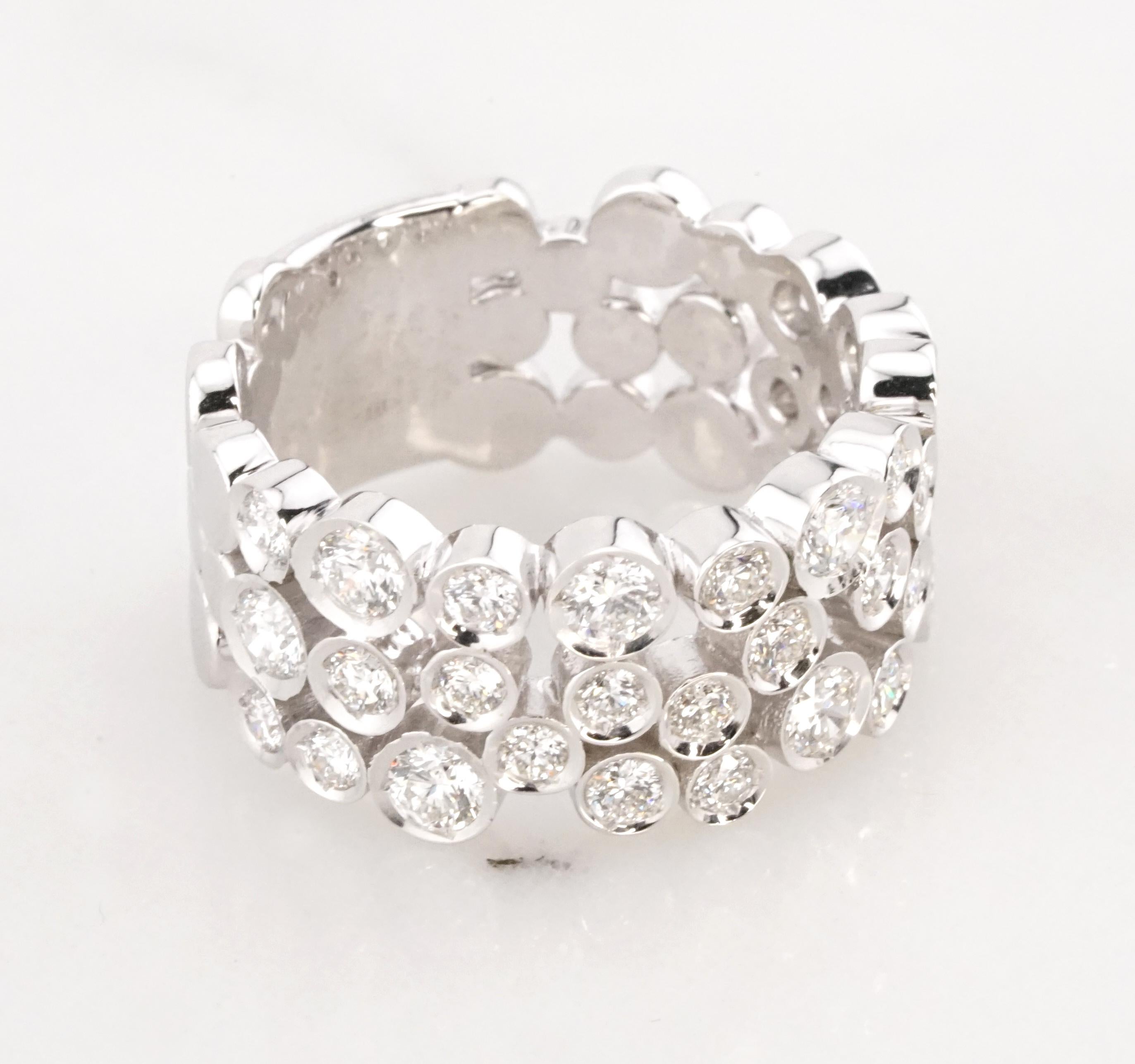 1,30 Karat runder Brillantschliff G-H SI1-SI2 Diamantring aus 14K Weißgold (Zeitgenössisch)