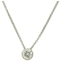 1.30 Carat Round Brilliant Diamond Solitaire 18 Karat Gold Pendant Necklace 1.30 Carat Round Brilliant Diamond Solitaire 18 Karat Gold Pendant Necklace
