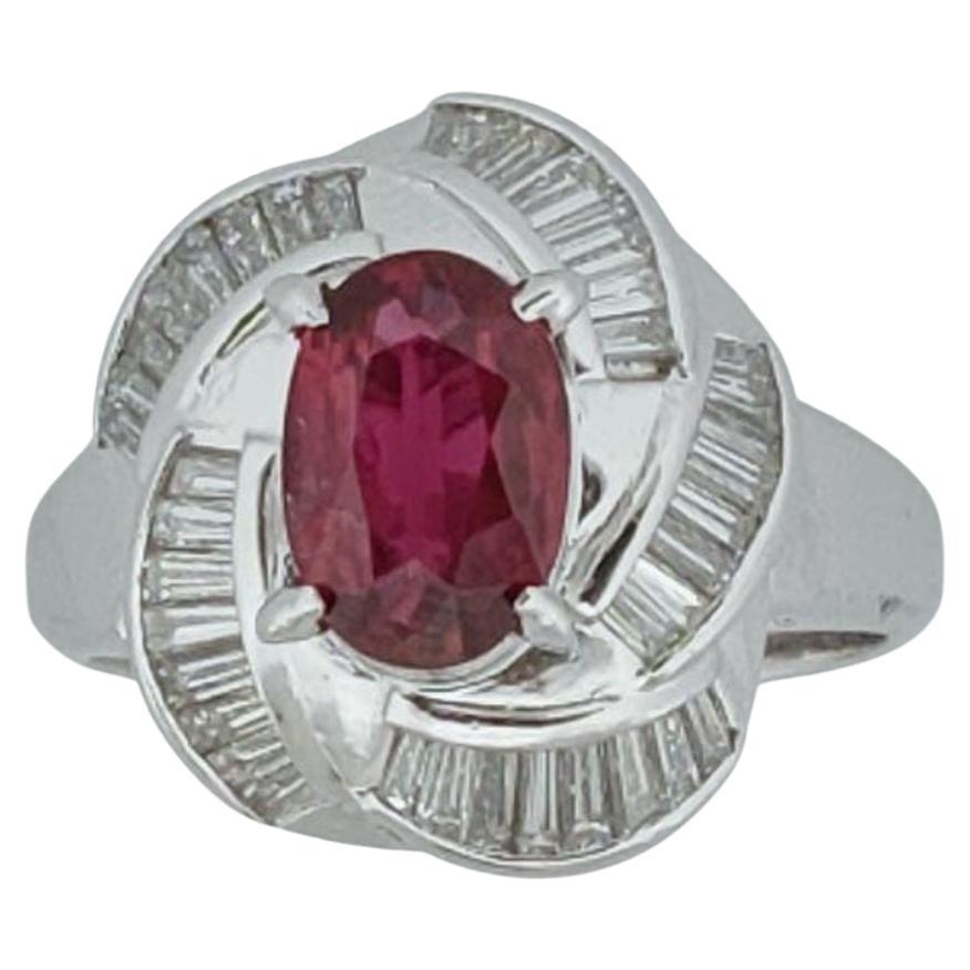 1.30 Carat Ruby Ring made in PT900 in vendita