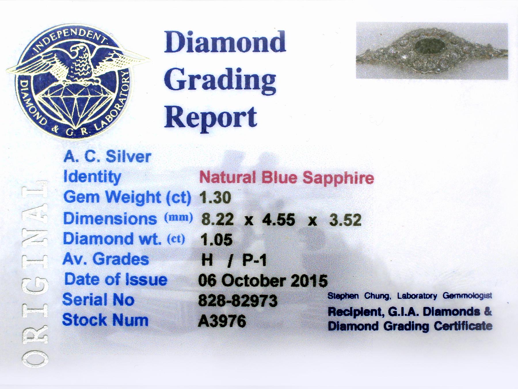 1.30 Carat Sapphire & 1.05 Carat Diamond Yellow Gold Platinum Set Bracelet 2