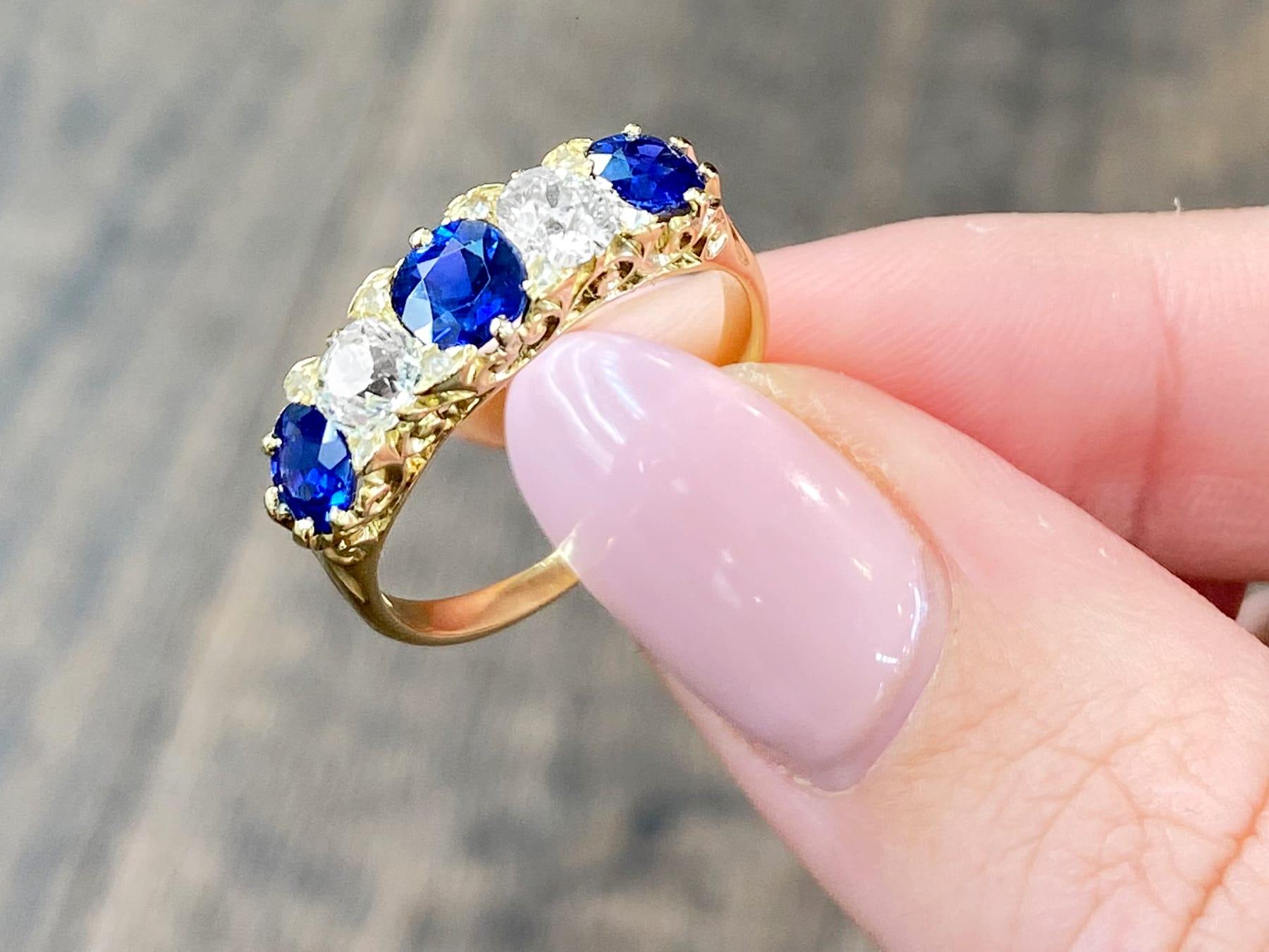 5 stone sapphire ring