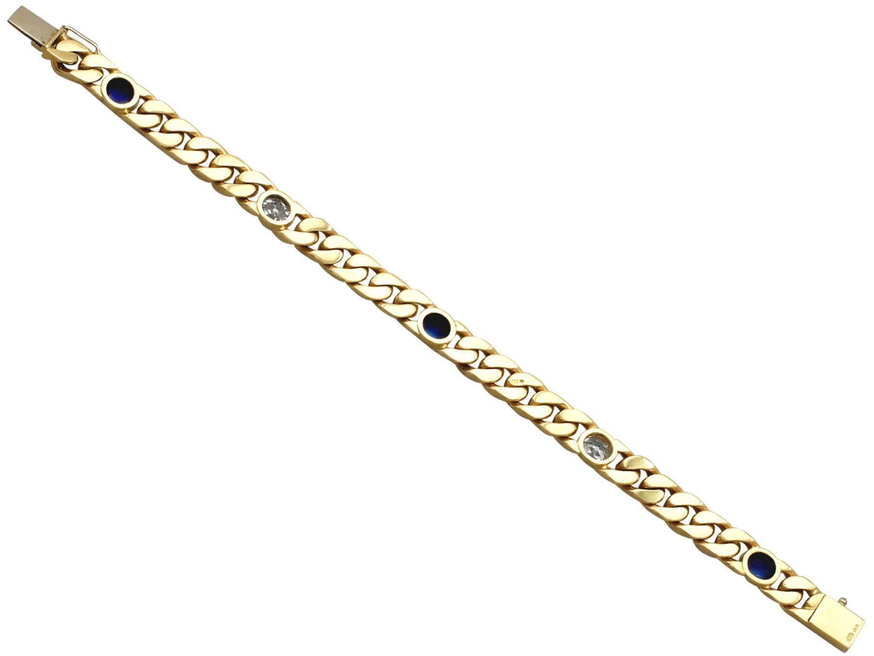 1.30 Carat Sapphire and 1.02 Carat Diamond Yellow Gold Bracelet 1