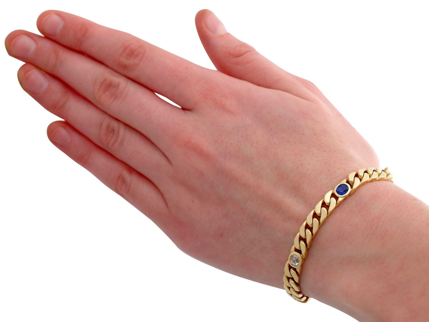 1.30 Carat Sapphire and 1.02 Carat Diamond Yellow Gold Bracelet 4