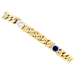 1.30 Carat Sapphire and 1.02 Carat Diamond Yellow Gold Bracelet
