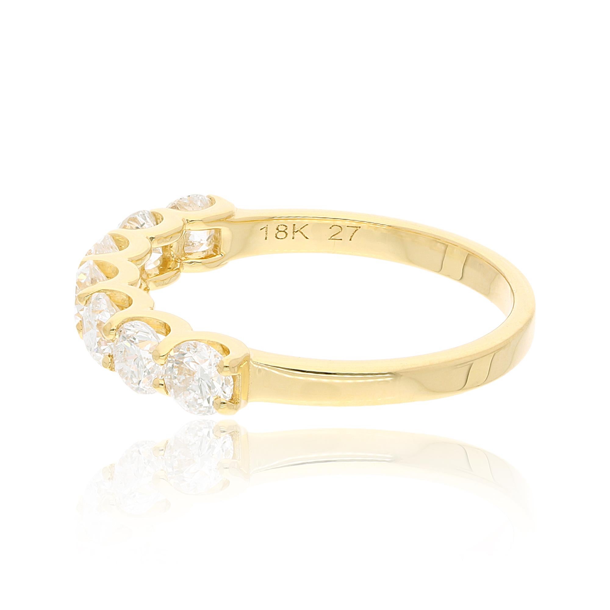 For Sale:  1.30 Carat SI Clarity HI Color 7 Diamond Ring 18 Karat Yellow Gold Fine Jewelry 2