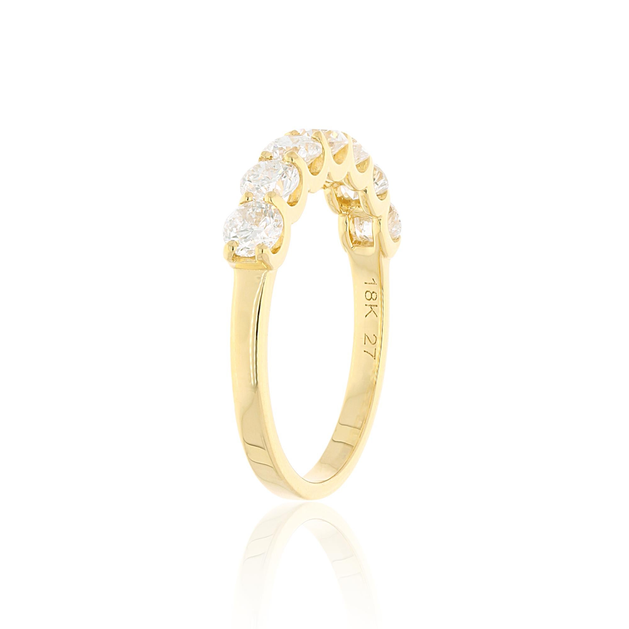 For Sale:  1.30 Carat SI Clarity HI Color 7 Diamond Ring 18 Karat Yellow Gold Fine Jewelry 4