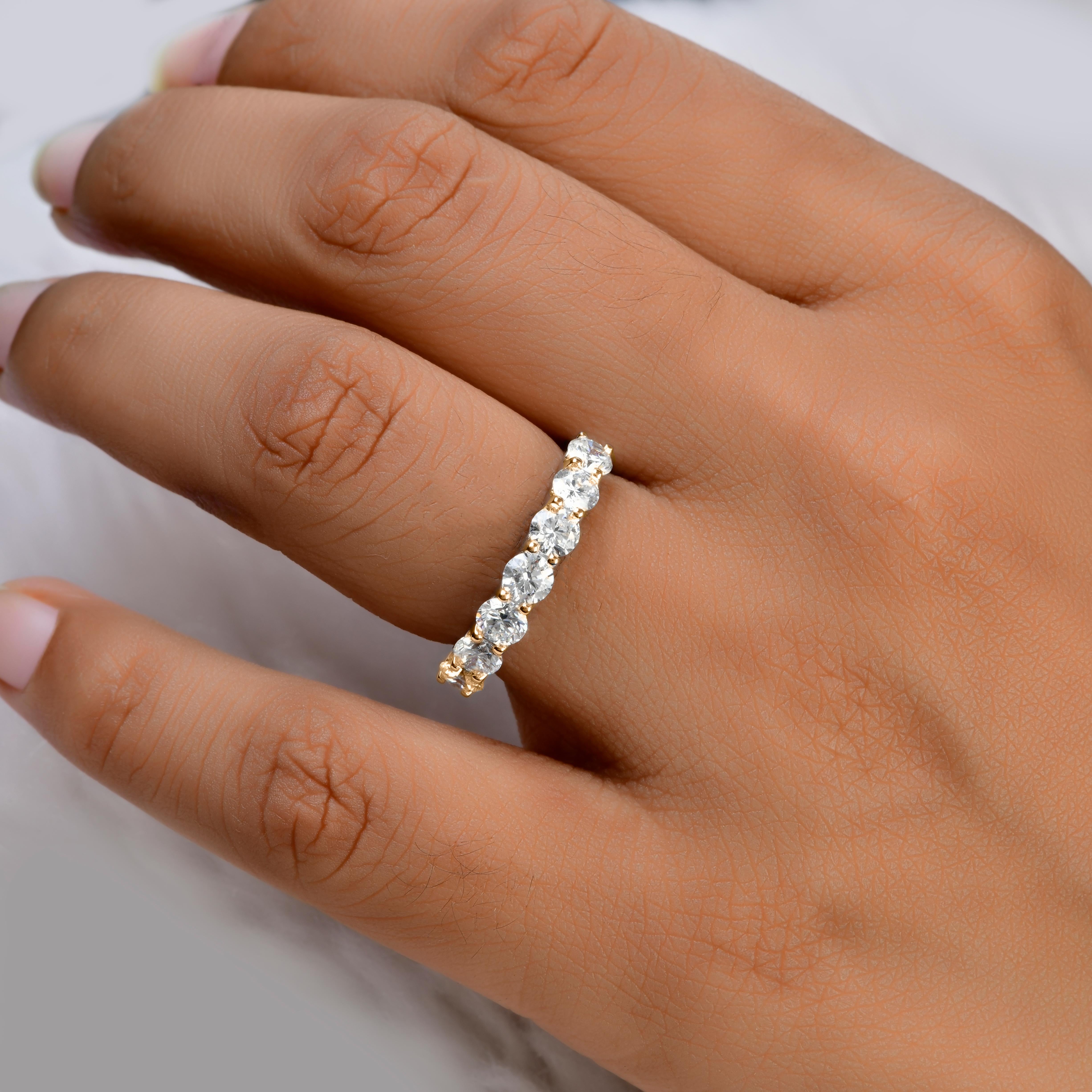 For Sale:  1.30 Carat SI Clarity HI Color 7 Diamond Ring 18 Karat Yellow Gold Fine Jewelry 5