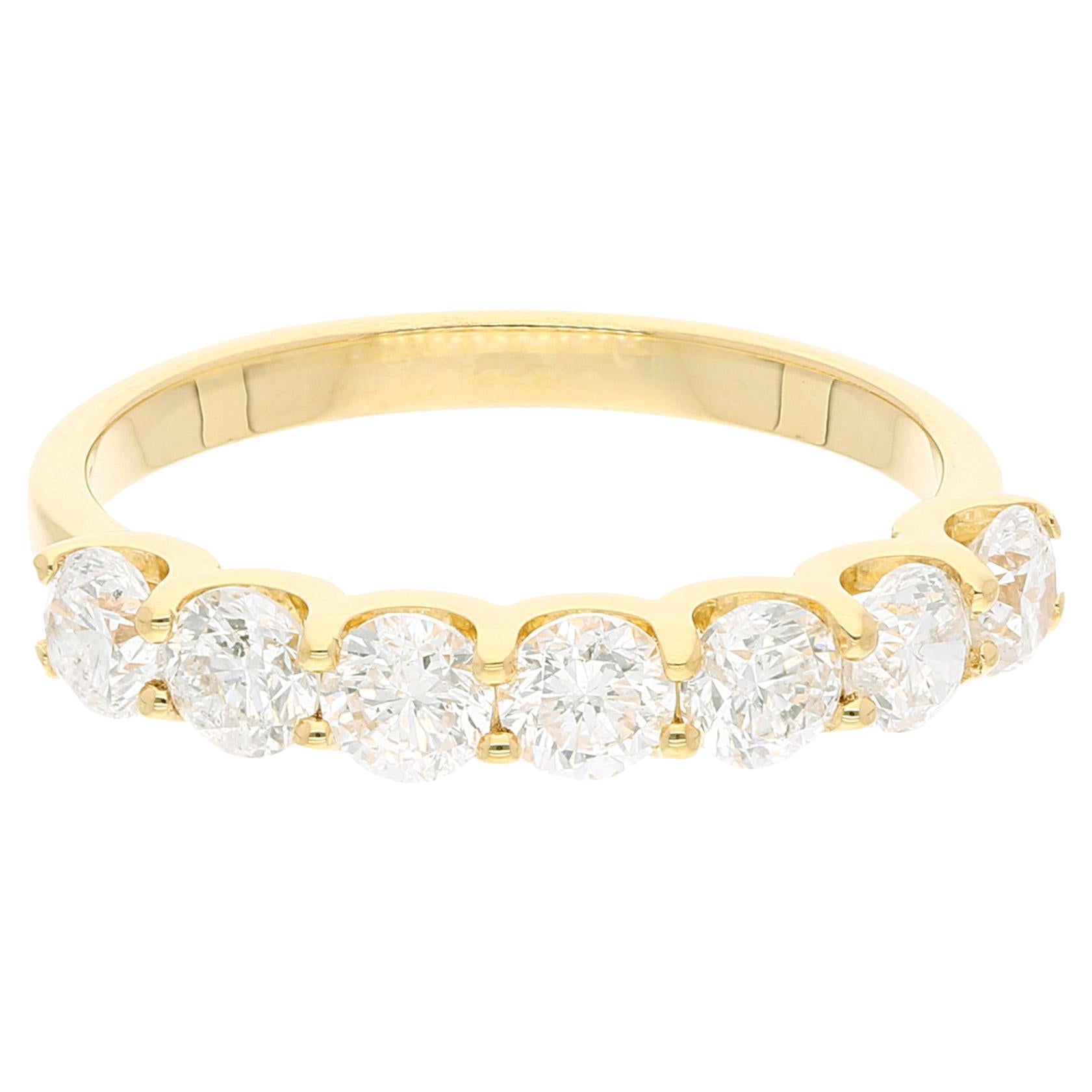 For Sale:  1.30 Carat SI Clarity HI Color 7 Diamond Ring 18 Karat Yellow Gold Fine Jewelry