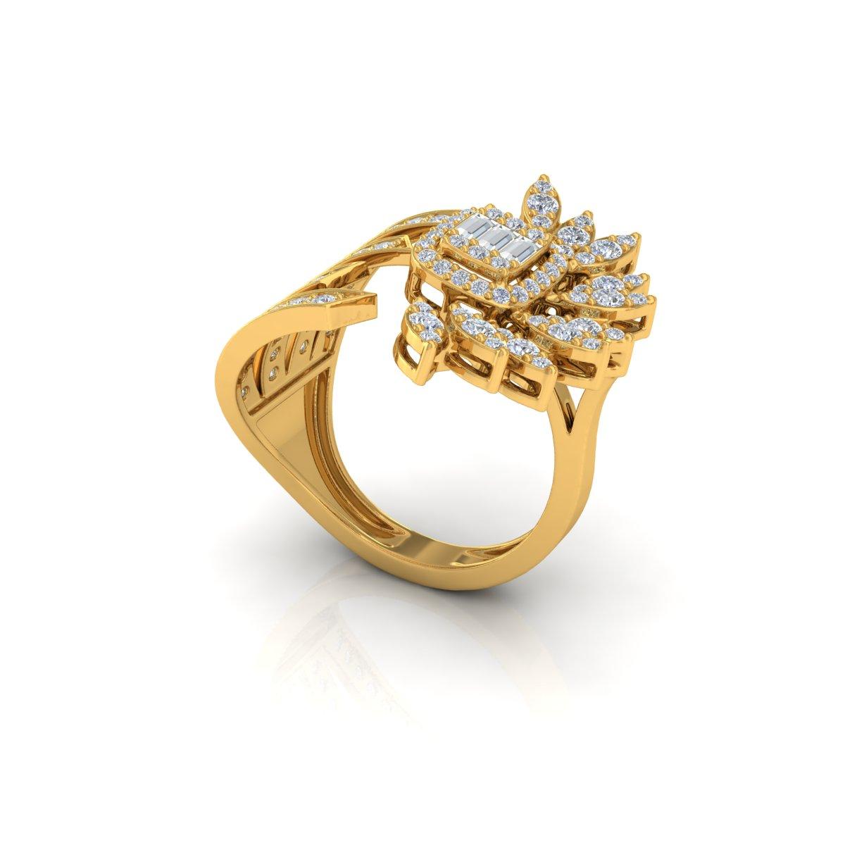 Anello da polso con diamante da 1,30 carati SI Clarity HI Color Gioielli in oro giallo 18 carati In condizioni Nuovo in vendita a Diera, Dubai