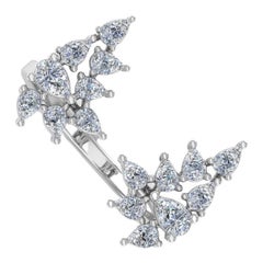 1.30 Carat SI Clarity HI Color Pear Diamond Cuff Ring 18k Yellow Gold Jewelry