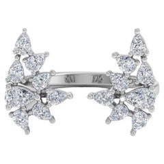 1,30 Carati SI Chiarezza HI Colore Anello con diamante a pera Gioielli in oro bianco 18k