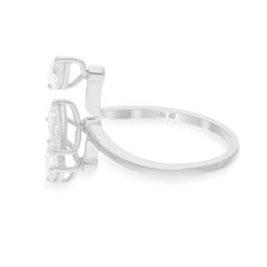 1.30 Carat SI/H Marquise Pear Brilliant Cut Diamond Ring 18 Karat White Gold