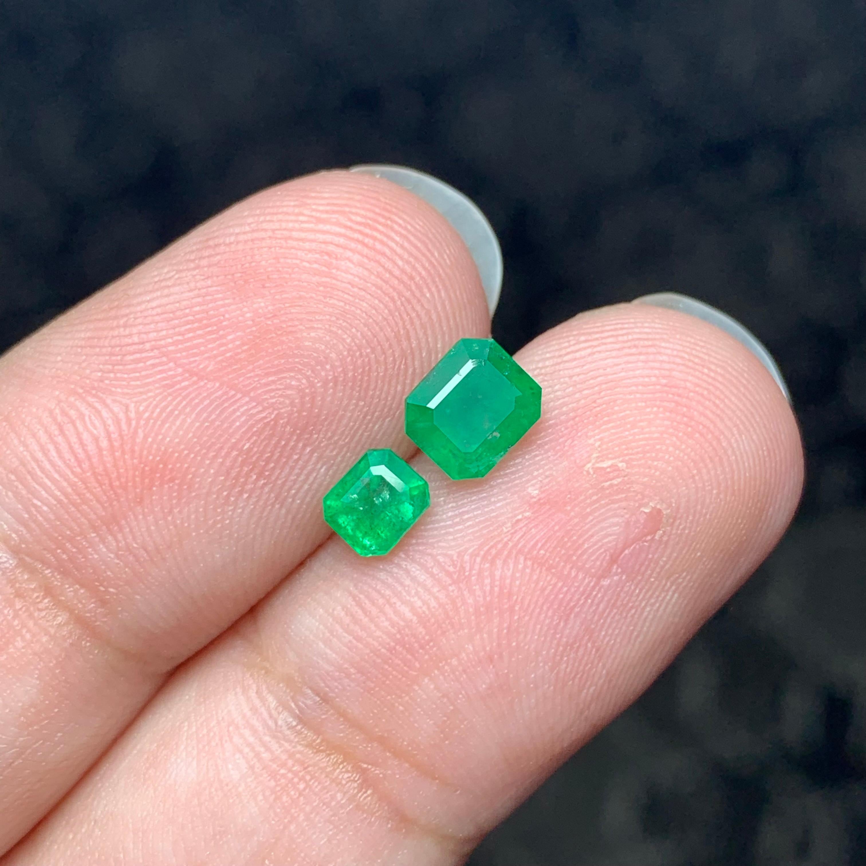 1,30 Karat prächtiger natürlicher facettierter Dual-Smaragd-Edelstein für Schmuck (Smaragdschliff) im Angebot