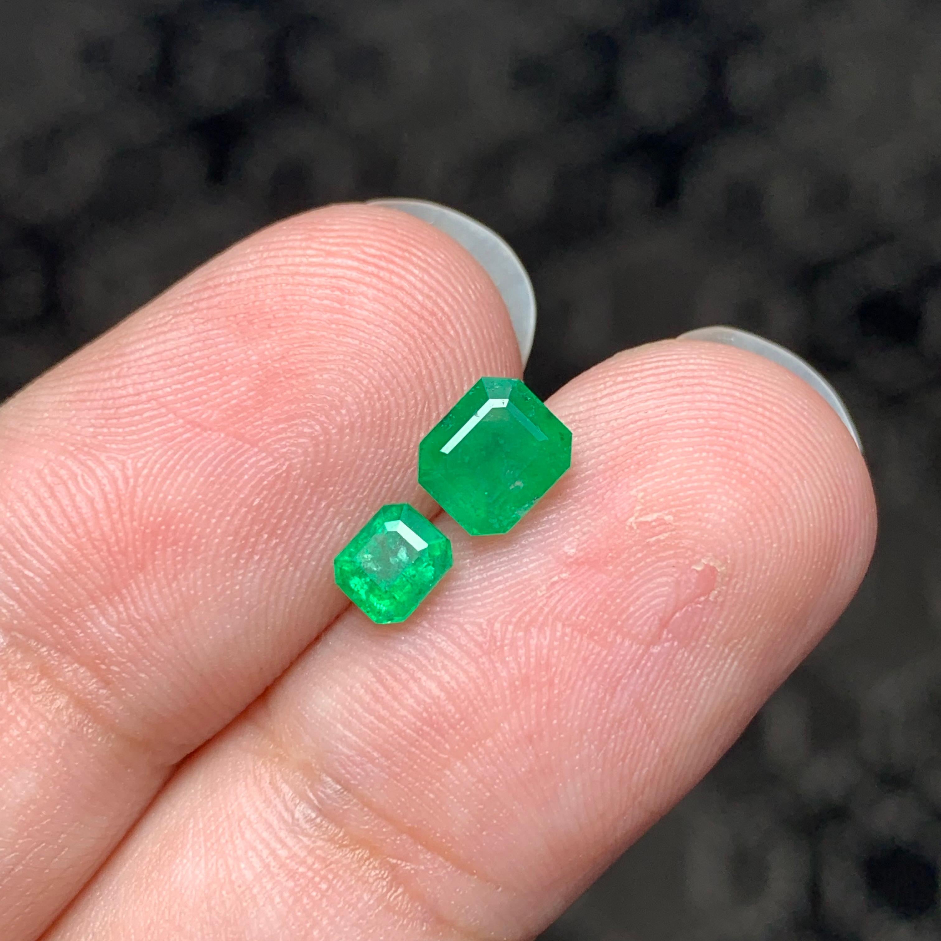 1,30 Karat prächtiger natürlicher facettierter Dual-Smaragd-Edelstein für Schmuck im Angebot 3