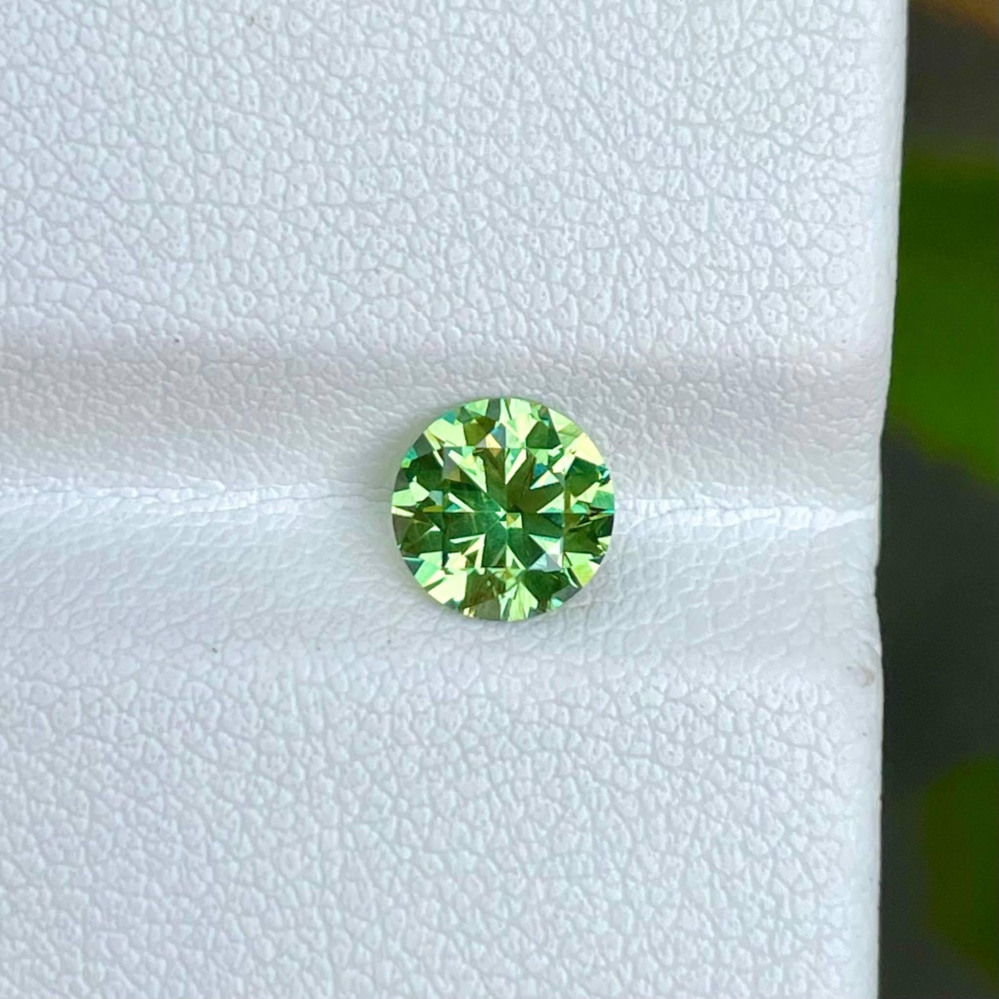 Modern 1.30 carats Demantoind Garnet Stone Diamond Cut Natural Russian Gemstone For Sale