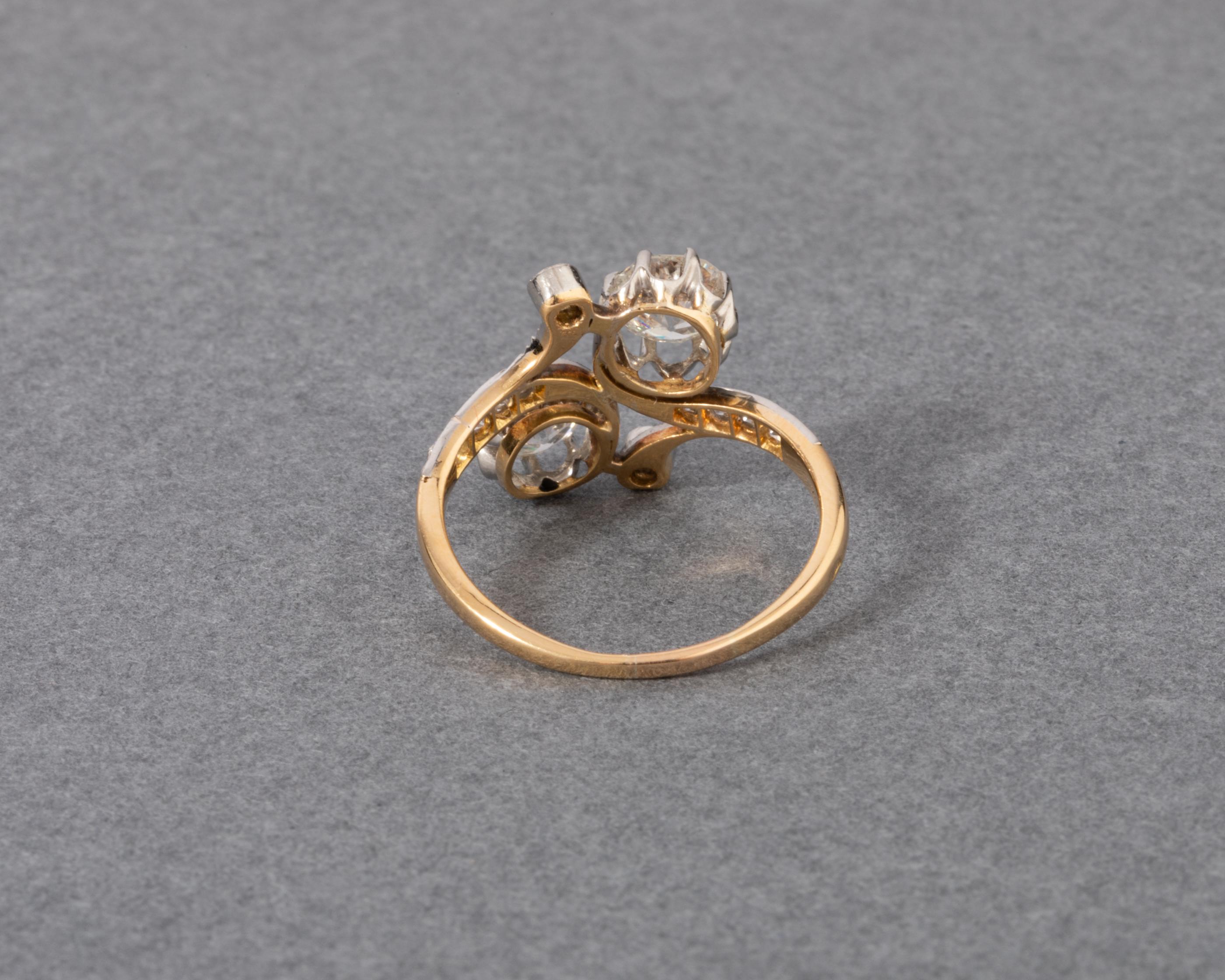 Women's 1.30 Carats Diamonds Antique Belle Epoque Ring