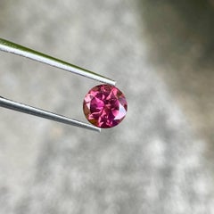1.30 Carats Hot Pink Tourmaline Stone Round Cut Natural Afghani Gemstone