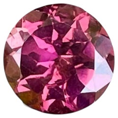1.30 Carats Hot Pink Tourmaline Stone Round Cut Natural Afghani Gemstone