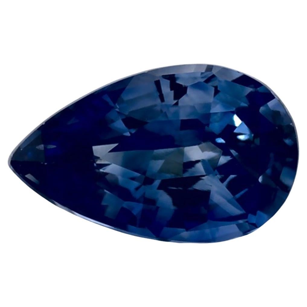 1.30 Ct Blue Sapphire Pear Loose Gemstone