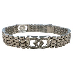 1.30 Ct Diamond Horseshoe Men's Bracelet Rolex Style Links 14K White Gold 34.3 g