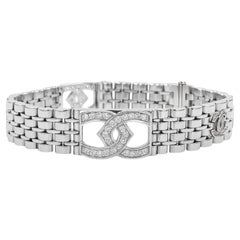 1.30 Ct Diamond Horseshoe Men's Bracelet Rolex Style Links 14K White Gold 34.3 g