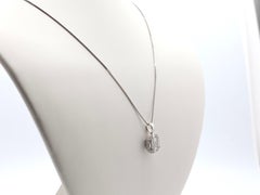 1.30 CT Diamond Pendant Baguette & Round Diamond Cluster Necklace 18K White Gold