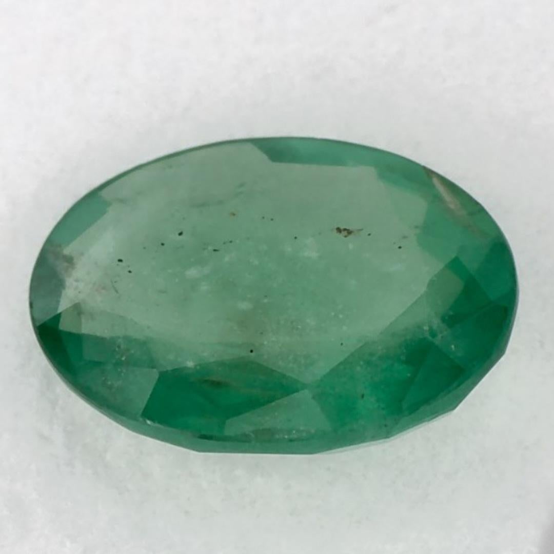 1.30 Ct Emerald Oval Loose Gemstone In New Condition For Sale In Fort Lee, NJ