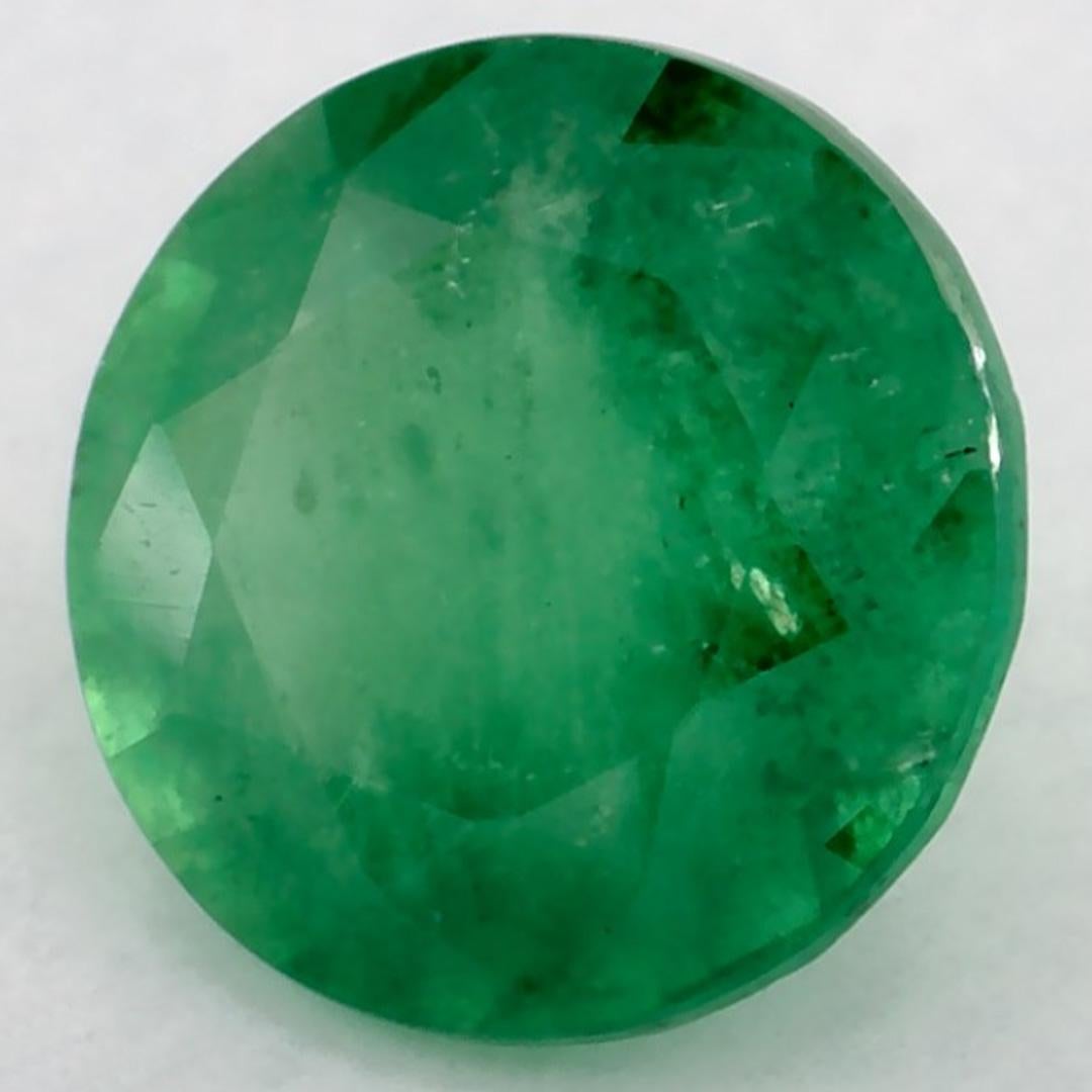 Gema suelta redonda esmeralda de 1.30 ct Corte redondo en venta