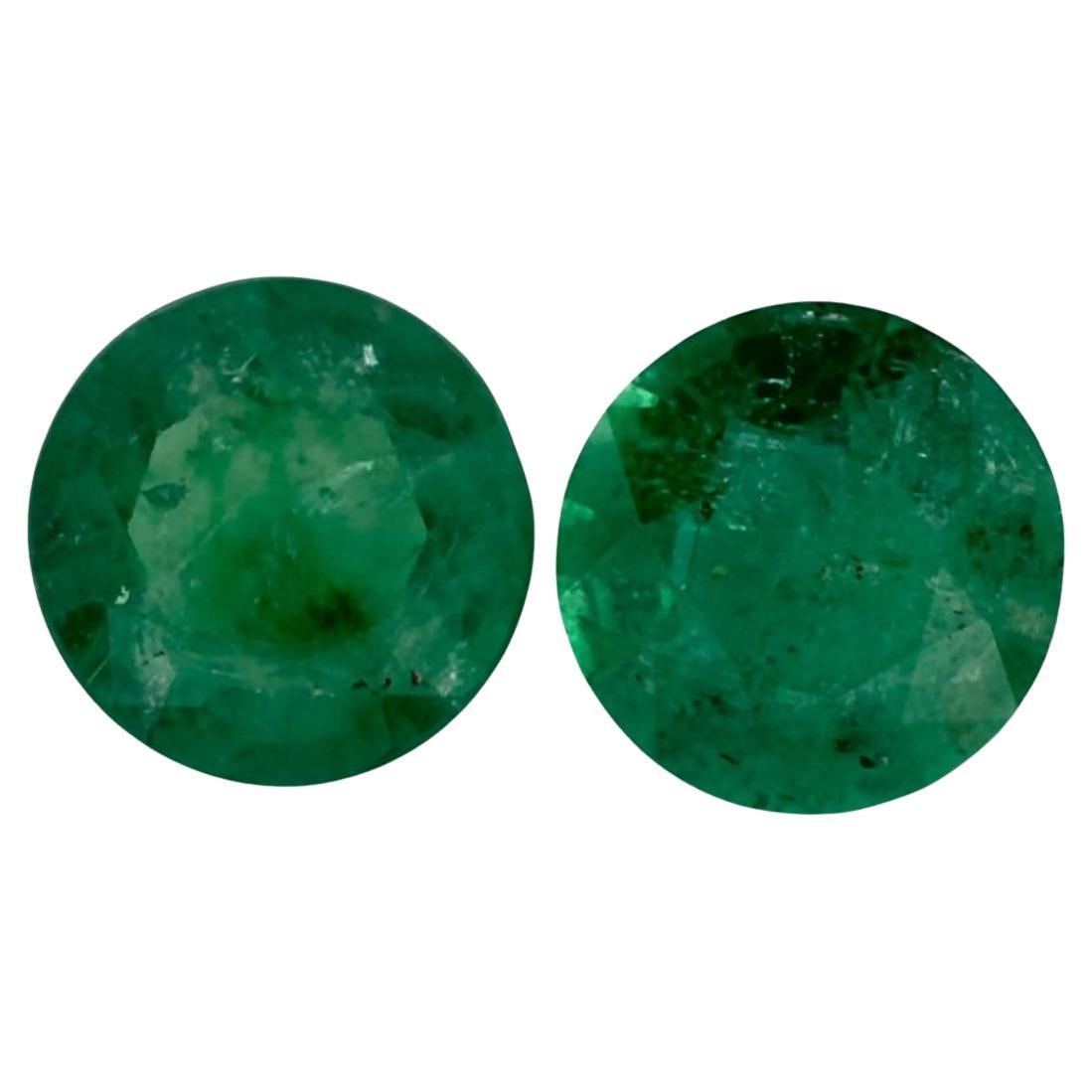 1.30 Ct Emerald Round Loose Gemstone For Sale