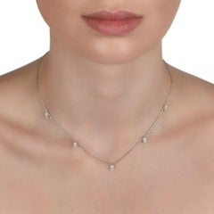 1,30 Karat Diamant Birnen-Charm-Halskette aus 18 Karat Gelbgold