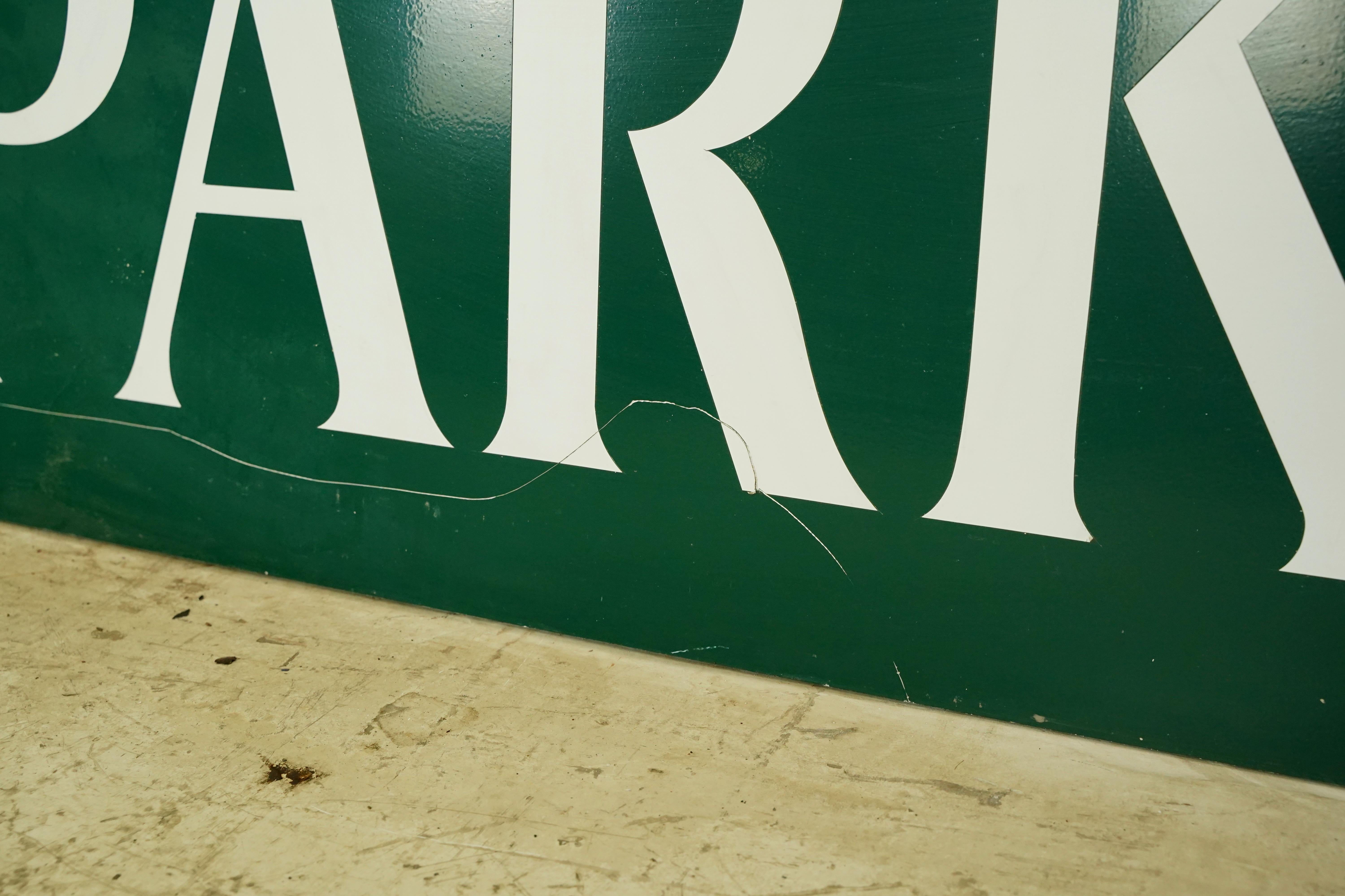 130 in. Long Aluminum Belmont Park Racetrack Sign In Good Condition For Sale In New York, NY