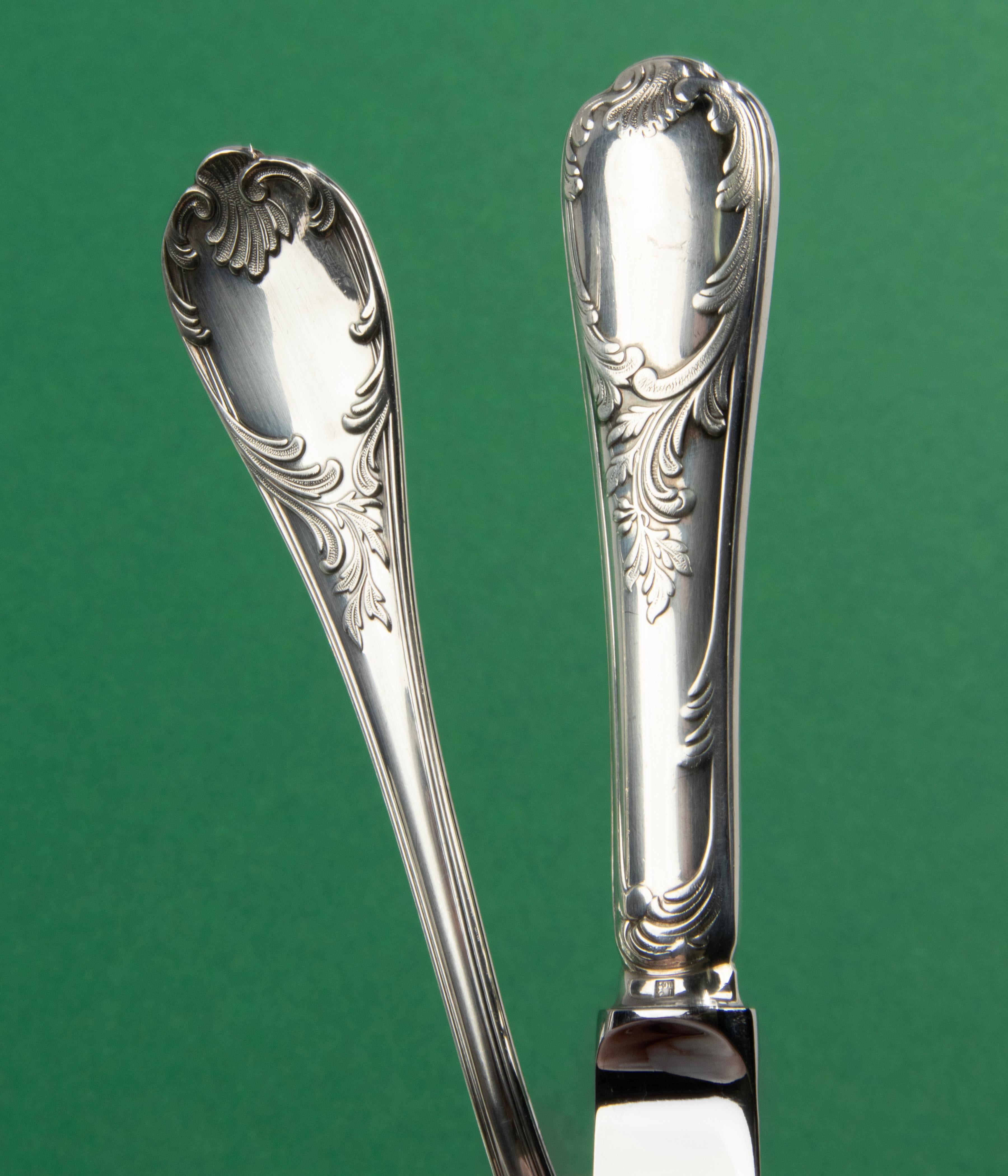 130-Piece Set Silver-Plated Flatware Made by Christofle Model Marly 4