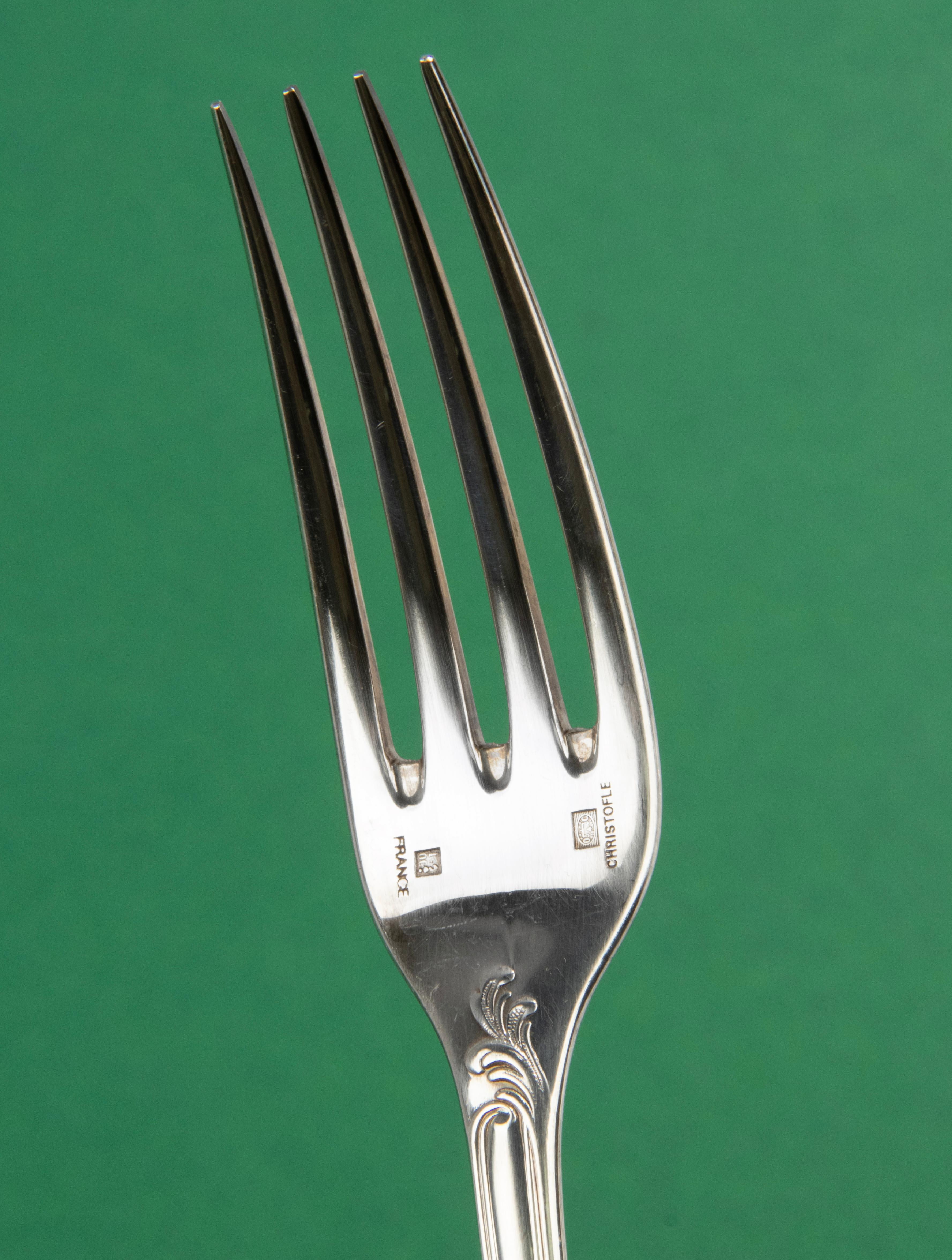 Late 20th Century 130-Piece Set Silver-Plated Flatware Made by Christofle Model Marly