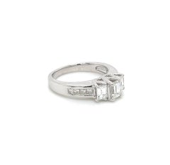 1.30 Total Carat Emerald Cut Three-Stone Engagement Ring H VS2/SI