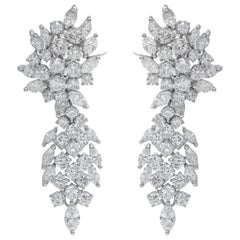 13.00 Carat Diamond Earrings with Deattachable Platinum