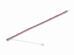13.00 Carat French Cut Ruby Line Bracelet
