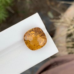 13.00 Carat Natural Loose Honey Citrine Cushion Gem For Necklace (Collier)