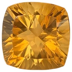 13.00 Carat Natural Loose Honey Citrine Perfect Square Shape Gemstone