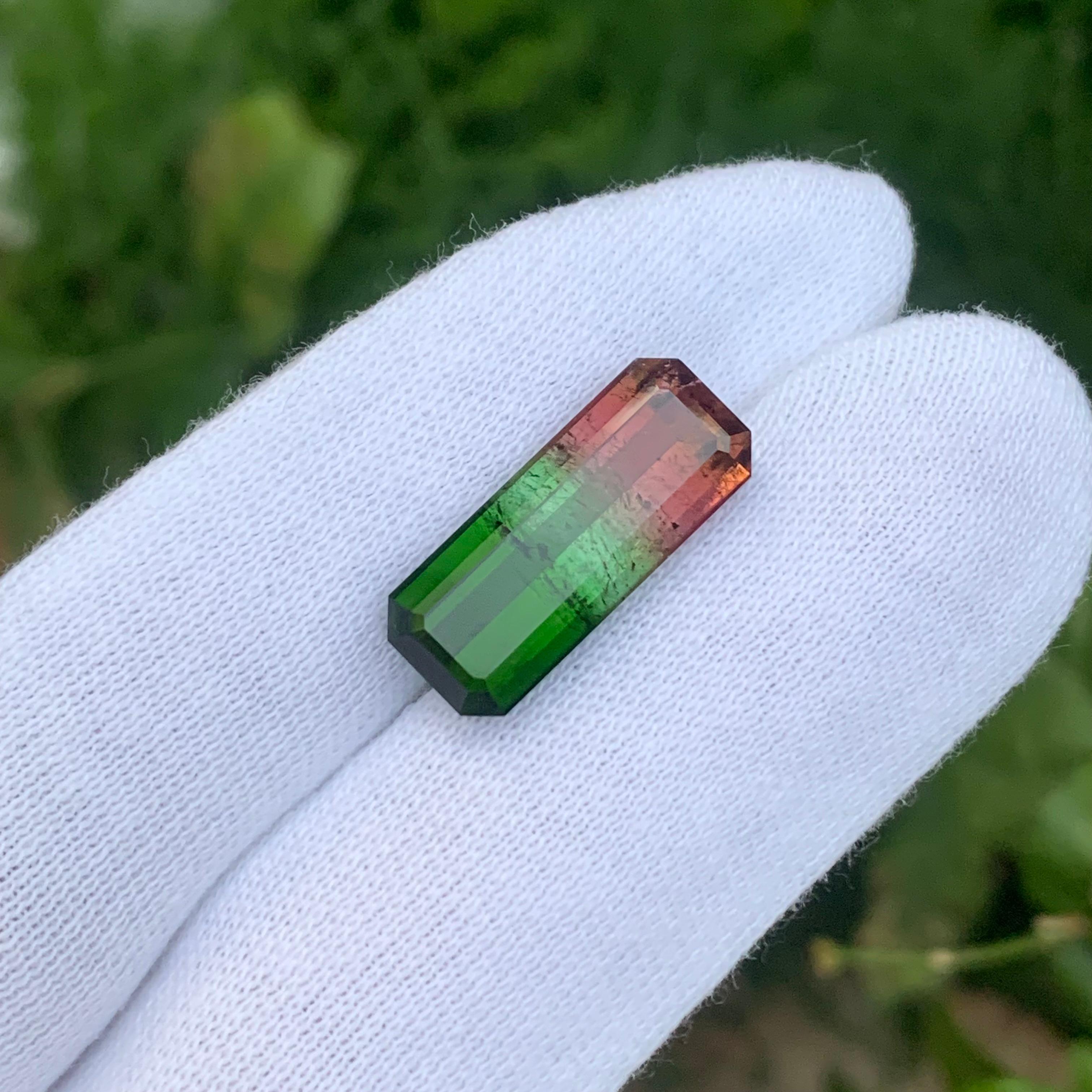 13,00 Quilates Gema Natural Suelta Turmalina Tricolor Forma Esmeralda Artes y manualidades en venta