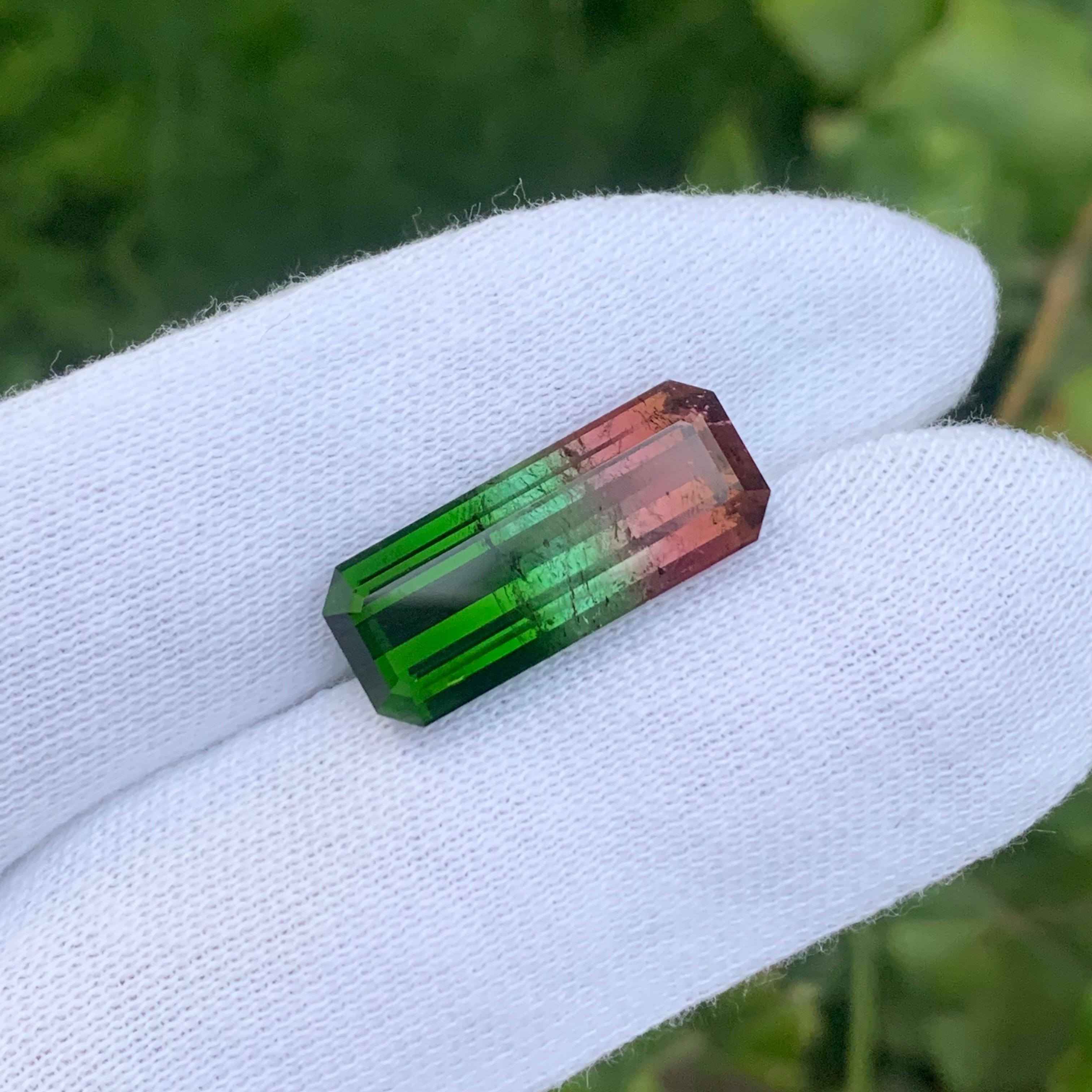 13,00 Quilates Gema Natural Suelta Turmalina Tricolor Forma Esmeralda Corte esmeralda en venta